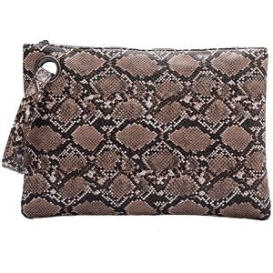 Snakeskin snake print wristlet clutch bag purse